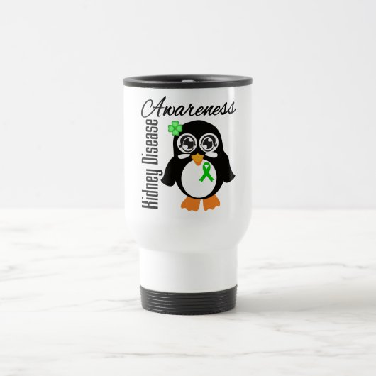 Mug De Voyage Pingouin de conscience de maladie rénale (Centre)