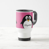 Mug De Voyage pingouin mignon de bande dessinée avec l'arrière - (Devant droit)