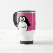 Mug De Voyage pingouin mignon de bande dessinée avec l'arrière - (Devant gauche)