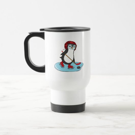 Mug De Voyage Pingouin mignon de hockey sur glace (Gauche)