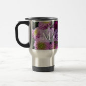 Mug De Voyage Pink and Violet Flowers Monogram (Gauche)