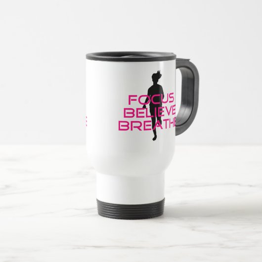 Mug De Voyage Pink Focus Croire Respirer (Devant droit)