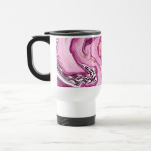 Mug De Voyage Pink, Magenta et Black Fluid Art Pour Peinture