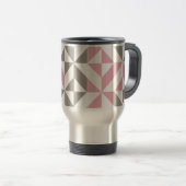 Mug De Voyage Pink Raspberry and Silver Geometric ZigZag (Devant droit)