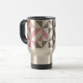 Mug De Voyage Pink Raspberry and Silver Geometric ZigZag (Devant gauche)