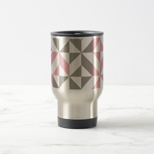 Mug De Voyage Pink Raspberry and Silver Geometric ZigZag (Centre)