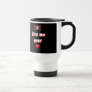Mug De Voyage Pirate romantique et Vaentines aiment les coeurs