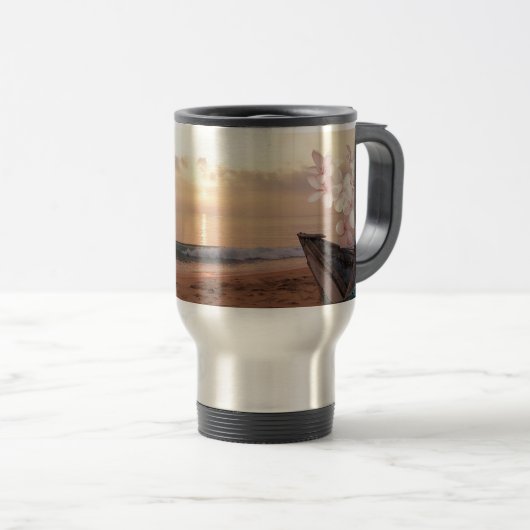 Mug De Voyage Plage Sunset Plumeria personnalisée (Devant droit)