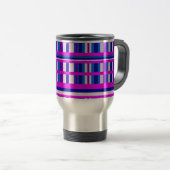 Mug De Voyage Plaid bleu rose violet (Devant droit)