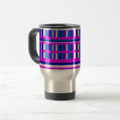 Mug De Voyage Plaid bleu rose violet (Devant gauche)
