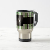 Mug De Voyage Plaid vert de monogramme (Devant droit)