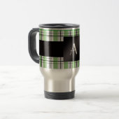 Mug De Voyage Plaid vert de monogramme (Devant gauche)