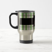 Mug De Voyage Plaid vert de monogramme (Gauche)