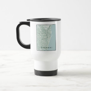 Mug De Voyage Plan de la ville de Chennai en Inde, design minima