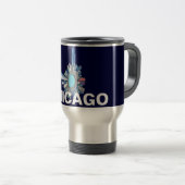 Mug De Voyage planète d'horizon de Chicago (Devant droit)