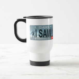 Mug De Voyage Plaque de licence Idaho "I Saw 1" Sasquatch