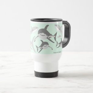 Mug De Voyage Playy Ocean Sharks Blue Design