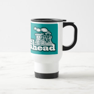 Mug De Voyage "plein vapeur en avant" logo turquoise train voyag