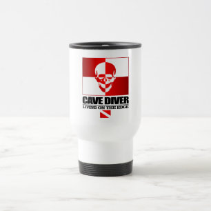Mug De Voyage Plongeur de caverne - vivant sur The Edge