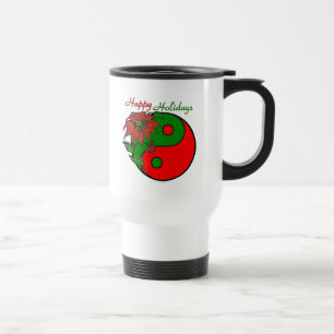 Mug De Voyage Poinsettia Yin Yang de Noël