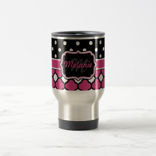 Mug De Voyage Point Polka de treillis monogramme (Centre)