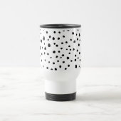 Mug De Voyage Points dalmatiens, Spots, Noir et Blanc, Votre nom (Centre)
