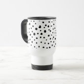 Mug De Voyage Points dalmatiens, Spots, Noir et Blanc, Votre nom (Devant gauche)