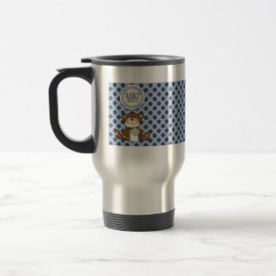 Mug De Voyage Pois noirs en bleu avec ours en peluche