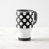 Mug De Voyage Pois noirs et blancs, Motif Polka (Devant droit)