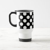 Mug De Voyage Pois noirs et blancs, pointillés, Votre nom (Gauche)