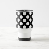 Mug De Voyage Pois noirs et blancs, pointillés, Votre nom (Centre)