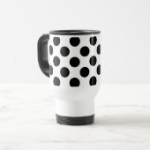 Mug De Voyage Pois noirs et blancs, pointillés, Votre nom (Devant gauche)