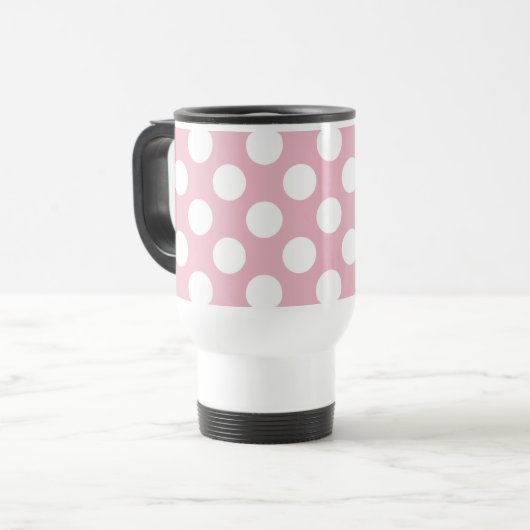 Mug De Voyage Pois roses, Motif Pointe Polka, Points, Pointe (Devant gauche)