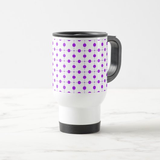 Mug De Voyage Pois violets, Motif à points Polka, points, pointi (Devant droit)