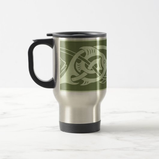 Mug De Voyage Poisson à nouer celtique en vert (Gauche)