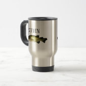 Mug De Voyage Poisson de basse personnalisée Acier inoxydable (Devant gauche)