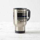 Mug De Voyage Police de la ligne bleue mince (Devant droit)