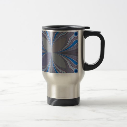 Mug De Voyage Polka gris cendré bleu Pointe Texture Art Imprimer (Droit)