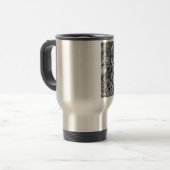 Mug De Voyage Polygone Crâne noir blanc (Devant gauche)