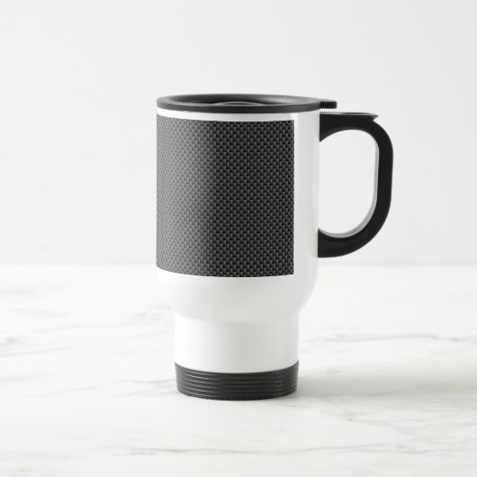 Mug De Voyage Polymère noir et gris de fibre de carbone (Droite)