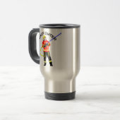 Mug De Voyage Pompier en vêtements d'engagement (Devant gauche)