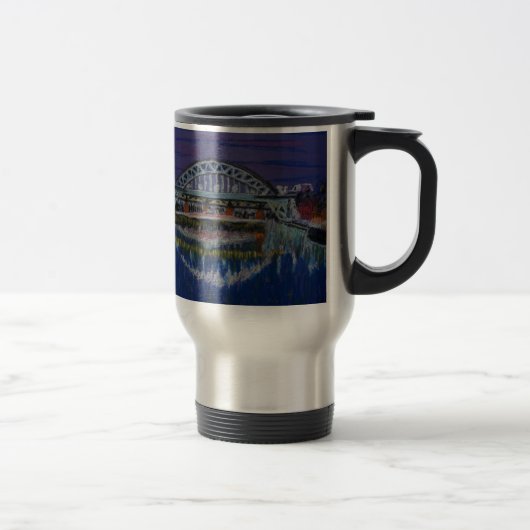 Mug De Voyage Pont Tyne la nuit (Droit)