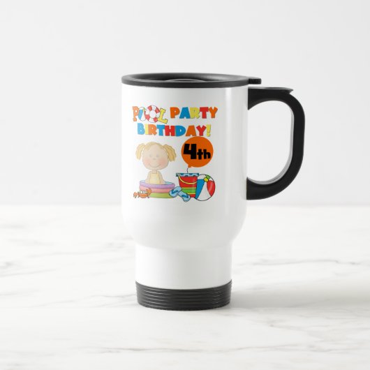 Mug De Voyage Pool Party 4th Birthday Tshirts et cadeaux (Droite)