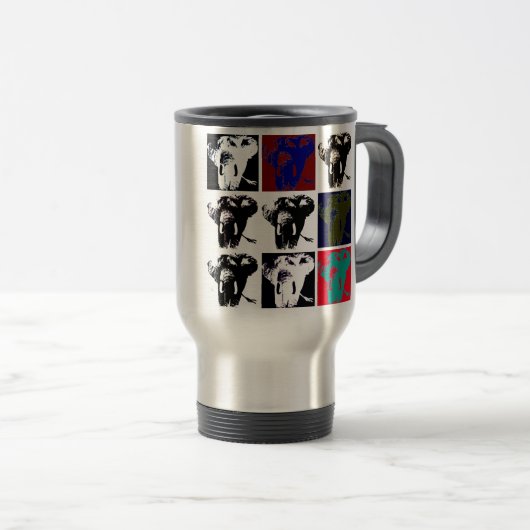 Mug De Voyage Pop Art Elephants (Devant droit)