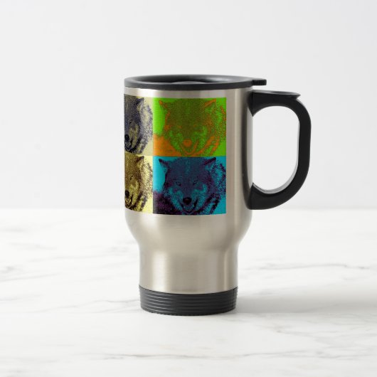 Mug De Voyage Pop Art Grey Wolf (Droit)