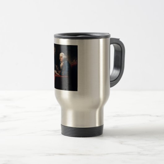Mug De Voyage Portrait de pouce, Benjamin Franklin Père fondateu (Devant droit)