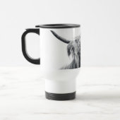 Mug De Voyage Portrait de vache Highland premier monogramme noir (Gauche)