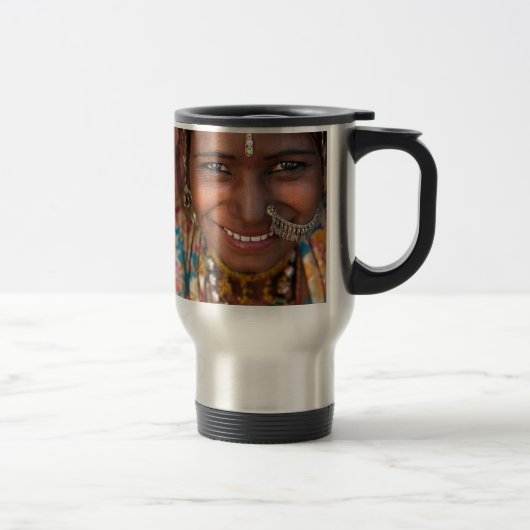 Mug De Voyage Portrait d'une femme de l'Inde Rajasthani (Droit)