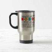 Mug De Voyage Positif d'infirmière décrivant des cadeaux de mots (Gauche)