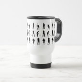 Mug De Voyage Positions de golfeurs Motif Silhouette (Devant droit)